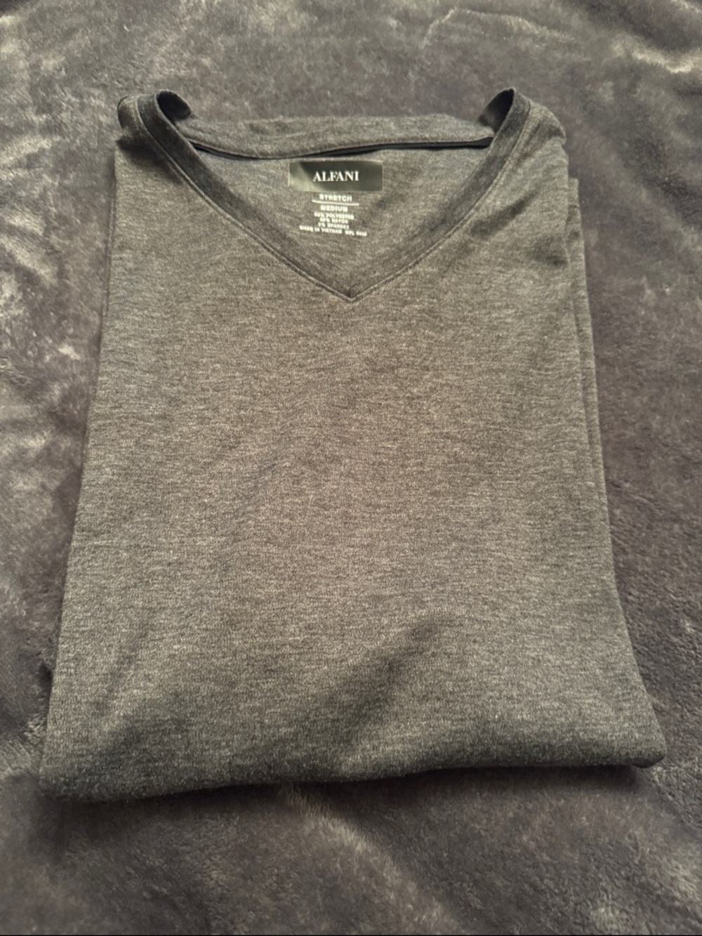 Alfani Men's Dark Charcoal V-Neck tee